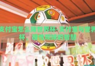 支付宝怎么赌世界杯-支付宝与世界杯，理性观球的智慧