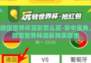 微信世界杯足彩怎么买-掌中宝典，微信世界杯足彩购买指南