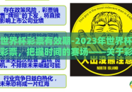 世界杯彩票有效期-2023年世界杯彩票，把握时间的赛场——关于彩民对彩票有效期的思考与应对