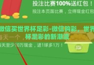 微信买世界杯足彩-微信购彩，世界杯足彩的新潮流