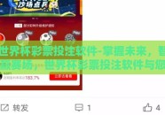 世界杯彩票投注软件-掌握未来，智赢赛场，世界杯彩票投注软件与您的精彩博弈