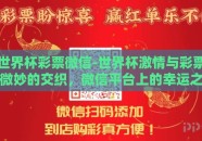 世界杯彩票微信-世界杯激情与彩票微妙的交织，微信平台上的幸运之舞