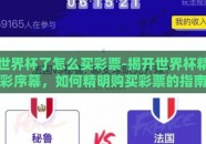 世界杯了怎么买彩票-揭开世界杯精彩序幕，如何精明购买彩票的指南