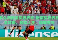 怎么用微信买世界杯-微信买世界杯全攻略，轻松上手，稳健参与
