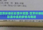 世界杯体彩彩票中奖图-世界杯体彩彩票中奖的梦想与奇迹