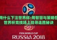 用什么下注世界杯-用智慧与策略在世界杯竞技场上找寻连胜秘诀