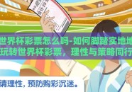 世界杯彩票怎么吗-如何脚踏实地地玩转世界杯彩票，理性与策略同行