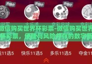 微信购买世界杯彩票-微信购买世界杯彩票，便捷与风险并存的数字新体验