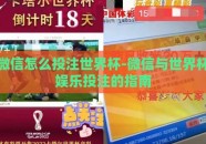 微信怎么投注世界杯-微信与世界杯娱乐投注的指南