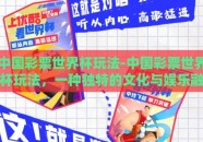 中国彩票世界杯玩法-中国彩票世界杯玩法，一种独特的文化与娱乐融合
