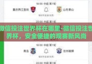 微信投注世界杯在哪里-微信投注世界杯，安全便捷的观赛新风尚