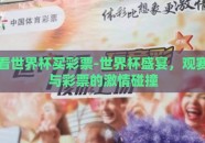 看世界杯买彩票-世界杯盛宴，观赛与彩票的激情碰撞