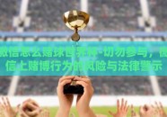 微信怎么赌球世界杯-切勿参与，微信上赌博行为的风险与法律警示