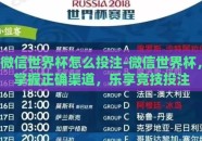 微信世界杯怎么投注-微信世界杯，掌握正确渠道，乐享竞技投注