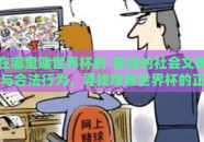 在哪里赌世界杯的-妥当的社会文明与合法行为，寻找观看世界杯的正确路径