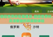 微信世界杯在哪里买-微信世界杯，灵活便捷的购票新体验