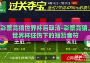 彩票竞猜世界杯后取消-彩票竞猜，世界杯狂热下的短暂音符