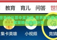 世界杯彩票中奖测算-世界杯彩票中奖策略与概率计算
