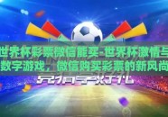 世界杯彩票微信能买-世界杯激情与数字游戏，微信购买彩票的新风尚