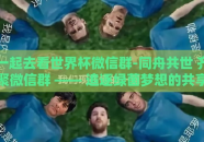 一起去看世界杯微信群-同舟共世 齐聚微信群 —— 追逐绿茵梦想的共享时光