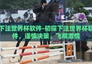 下注世界杯软件-初探下注世界杯软件，谨慎决策、飞翔激情