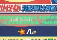 足球世界杯彩票的玩法-激情世界杯，乐享足球彩票新玩法，揭秘足球迷的竞技乐园