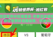 微信世界杯在哪里买-享受足球激情，微信世界杯竞猜指南，何地购买赛事服务？