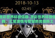 足彩世界杯微信群-足彩世界杯微信群，汇聚激情与智慧的竞技热土