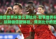 微信世界杯怎么买比分-智享世界杯，玩转微信新体验，预测比分的艺术