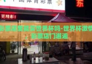 彩票店里能买世界杯吗-世界杯激情，彩票店门邂逅