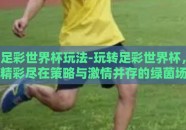 足彩世界杯玩法-玩转足彩世界杯，精彩尽在策略与激情并存的绿茵场