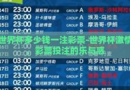 世界杯多少钱一注彩票-世界杯激情，彩票投注的乐与惑