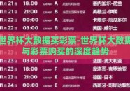 世界杯大数据买彩票-世界杯大数据与彩票购买的深度趋势