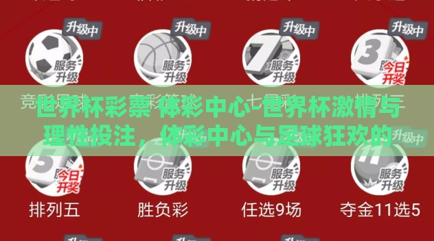 世界杯彩票 体彩中心-世界杯激情与理性投注，体彩中心与足球狂欢的智慧交汇