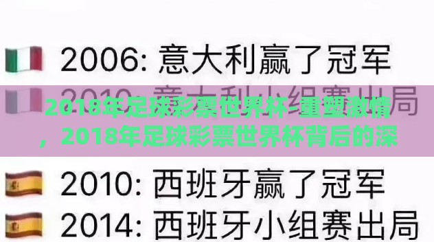 2018年足球彩票世界杯-重塑激情,2018年足球彩票世界杯背后的深度影响与展望 2018年足球彩票世界杯-重塑激情,2018年足球彩票世界杯背后的深度影响与展望