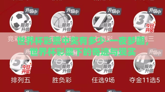 世界杯彩票中奖有多少-一夜梦圆,世界杯彩票下的奇迹与现实 世界杯彩票中奖有多少-一夜梦圆,世界杯彩票下的奇迹与现实