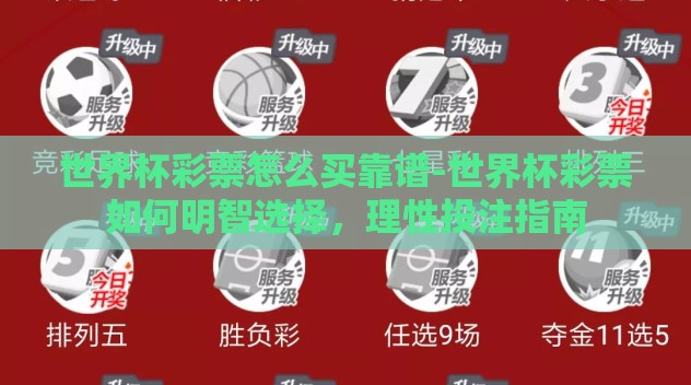 世界杯彩票怎么买靠谱-世界杯彩票如何明智选择，理性投注指南
