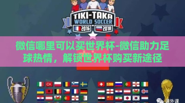 微信哪里可以买世界杯-微信助力足球热情，解锁世界杯购买新途径