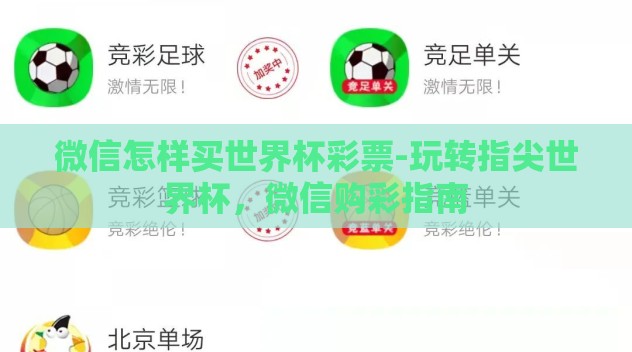 微信怎样买世界杯彩票-玩转指尖世界杯，微信购彩指南