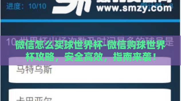 微信怎么买球世界杯-微信购球世界杯攻略,安全高效,指南来袭! 微信怎么买球世界杯-微信购球世界杯攻略,安全高效,指南来袭!