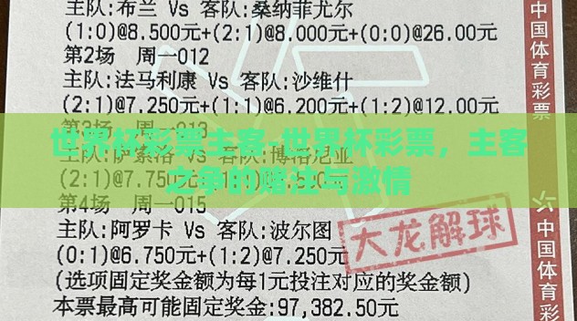 世界杯彩票主客-世界杯彩票,主客之争的赌注与激情 世界杯彩票主客-世界杯彩票,主客之争的赌注与激情