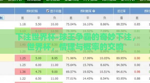 下注世界杯-球王争霸的奇妙下注，世界杯，情理与概率的交响