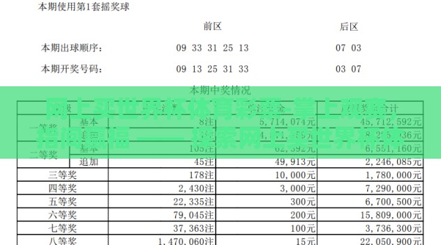 网上买世界杯体育彩票-掌上观赛,指间赢福 —— 探索网上买世界杯体育彩票的乐趣与风险 网上买世界杯体育彩票-掌上观赛,指间赢福 —— 探索网上买世界杯体育彩票的乐趣与风险
