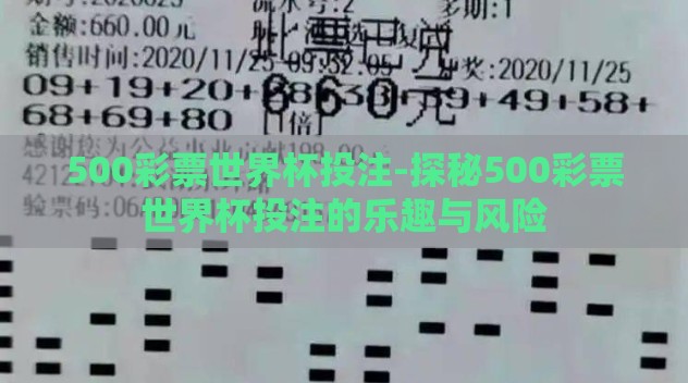 500彩票世界杯投注-探秘500彩票世界杯投注的乐趣与风险