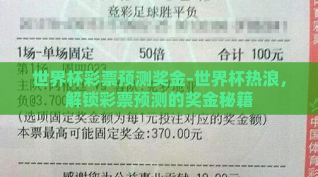 世界杯彩票预测奖金-世界杯热浪，解锁彩票预测的奖金秘籍