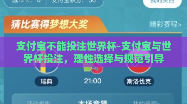 支付宝不能投注世界杯-支付宝与世界杯投注，理性选择与规范引导