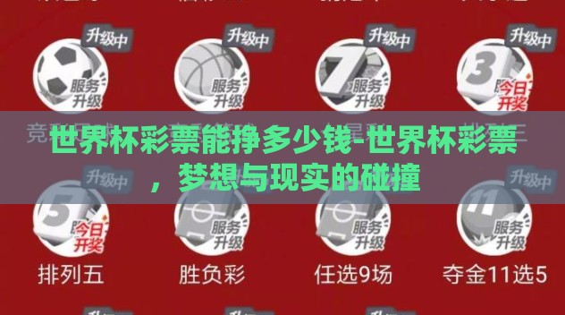世界杯彩票能挣多少钱-世界杯彩票，梦想与现实的碰撞