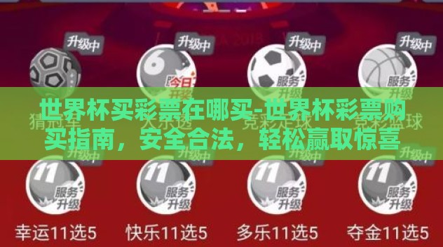 世界杯买彩票在哪买-世界杯彩票购买指南，安全合法，轻松赢取惊喜