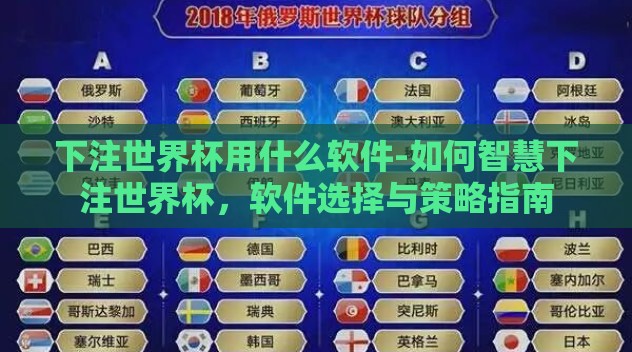 下注世界杯用什么软件-如何智慧下注世界杯，软件选择与策略指南